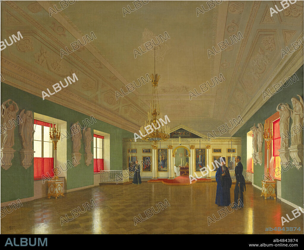 PYOTR VASILYEVICH TUTUKIN. Interior of the Palace Church of St. Alexander Nevsky in the Anichkov Palace in Saint Petersburg.