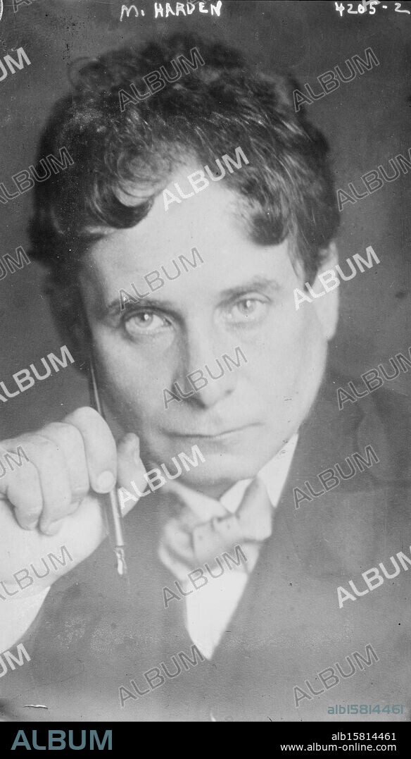 M. Harden, Photograph shows German journalist and editor Maximilian Harden (1861-1927)., between ca. 1915 and ca. 1920, Glass negatives, 1 negative: glass.