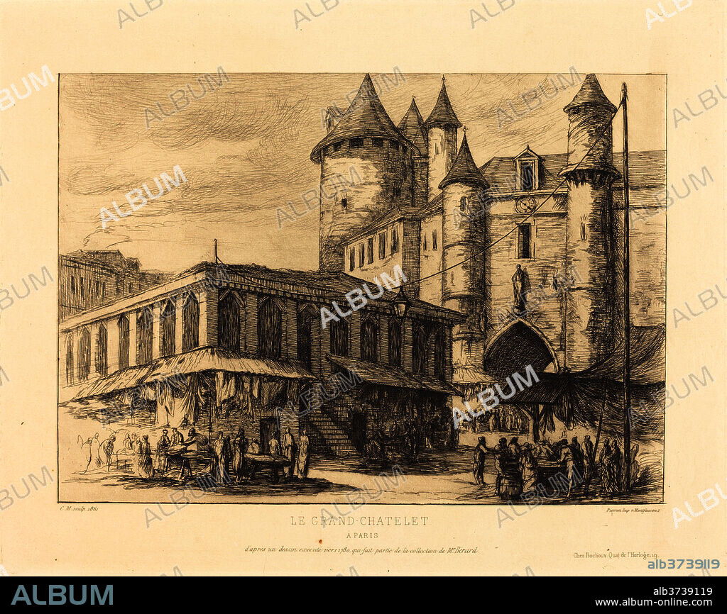 CHARLES MERYON. Le Grand Chatelet, Paris, vers 1780 (The Grand Chatelet, Paris, about 1780). Dated: 1861. Medium: etching.