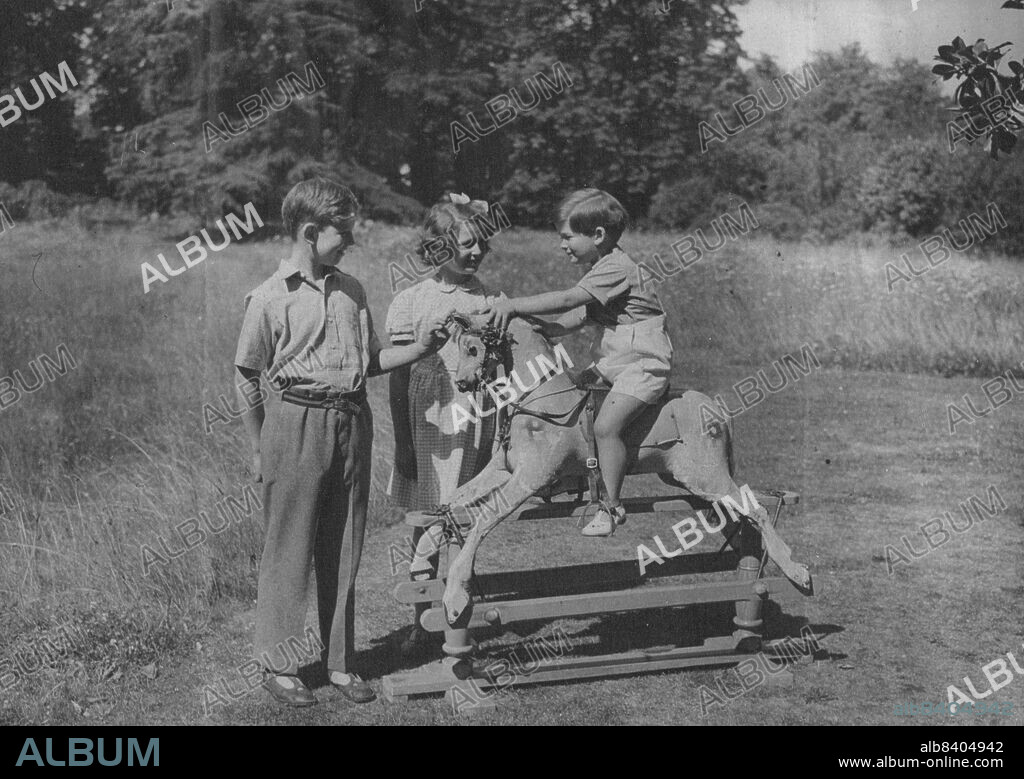 New Photograph of H.R.H. the Duchess of Kent's children at their Country Home, Coppins, Iver, Bucks.The Duke of Kent, Princess Alexandra, Prince Michael. The Duke will be 10 today, Oct.9th. October 9, 1945. (Photo by Sport & General Press Agency, Limited).