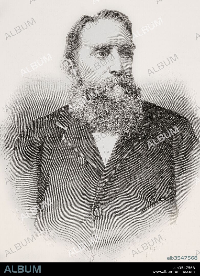 Rafael Wenceslao Núñez Moledo, 1825 – 1894. Colombian author, lawyer, journalist and politician elected President of Colombia in 1880 and in 1884. From La Ilustracion Española y Americana, published 1892.