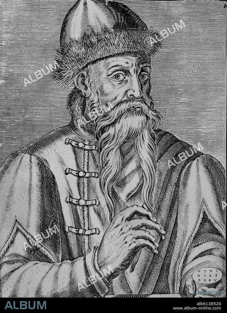 THERET. JOHANN GUTENBERG 1400/68 - IMPRESOR ALEMAN - INVENTOR DE LOS TIPOS MOVILES EN IMPRENTA.