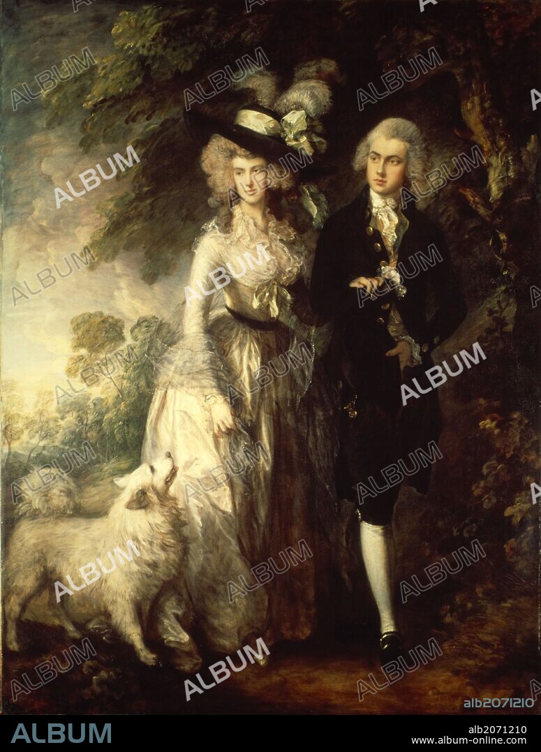 THOMAS GAINSBOROUGH. 'Mr and Mrs William Hallett (The Morning Walk)', 1785, Oil on canvas, 236 cm x 179 cm.