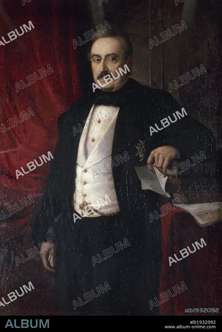 LITERATURA CATALANA. Siglo XIX. ARIBAU I FARRIOLS, Bonaventura Carles (1798-1862) Escritor y economista nacido en Barcelona. Oleo de R. MARTI ALZINA. Galería de Catalanes Ilustres. Barcelona.