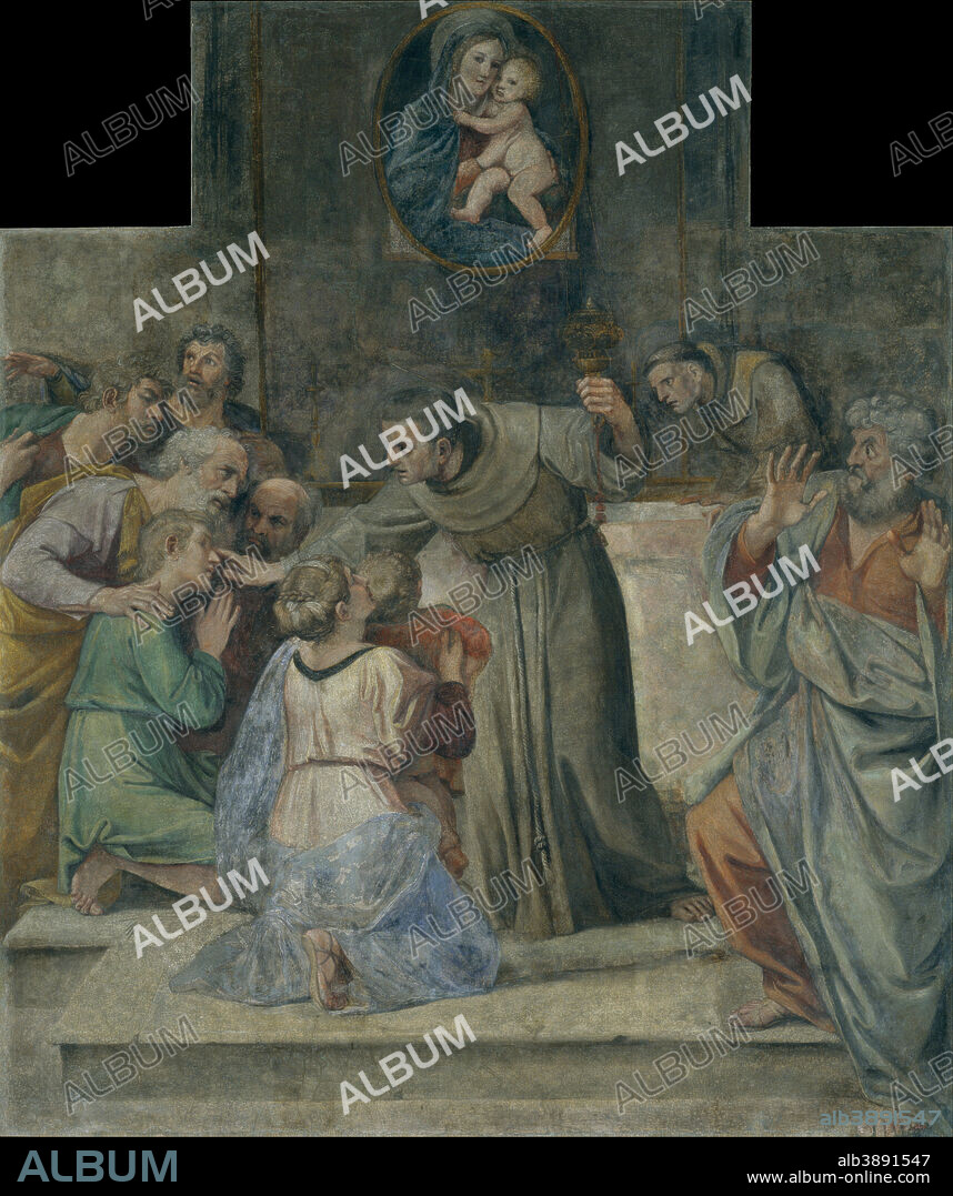 ANNIBALE CARRACCI. Healing the Man Born Blind. Date/Period: 1605 - before March 1606. Mural painting. Fresco transferred to canvas. Height: 3,015 mm (118.70 in); Width: 2,527 mm (99.48 in).