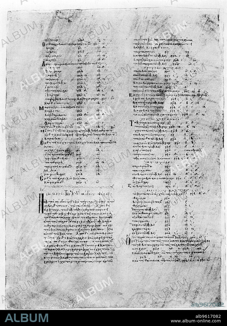CLAUDIUS PTOLEMY. Greek manuscript of Ptolemy's Geography. Ptolemy (Claudius of Ptolemeus) (c90-168) was an Alexandrian astronomer and geographer. His famous summary of Greek astronomical ideas and his theories of the universe dominated western ideas on astronomy and geography until the time of Copernicus, fourteen centuries later. This page shows his system for locating places in India. From the British Museum.