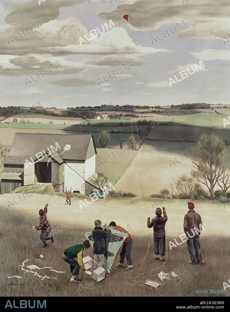 Kite flying by John Philip Falter, 1910-1982.