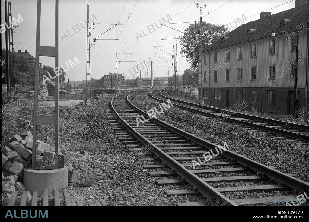 Göteborg 1968-07-05 - Den nedlagda bandelen genom Gårda sedd söderut vid Underås och Örgrytevägen *** Local Caption *** B-A-Öimg901.jpg. LARS RYDSTRÖM.