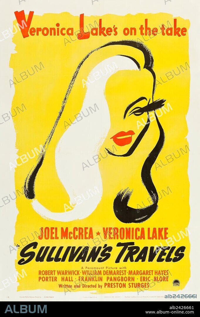 Poster de LOS VIAJES DE SULLIVAN, 1941 (SULLIVAN'S TRAVELS), dirigida por PRESTON STURGES. Copyright PARAMOUNT PICTURES.