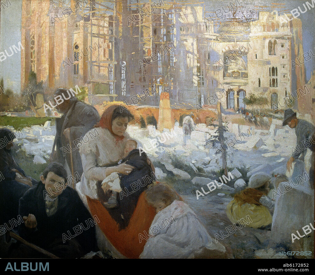JOAQUIM MIR TRINXET (1873-1940). LA CATEDRAL DE LOS POBRES - 1898 - O/L - 137x252.