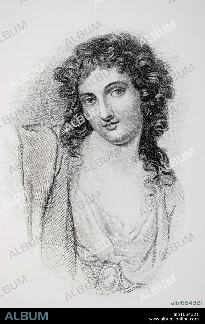 Lady Emma Hamilton, 1765-1815. Mistress of Lord Nelson after a painting by G. Romney. From the book The Life of Nelson published 1899.