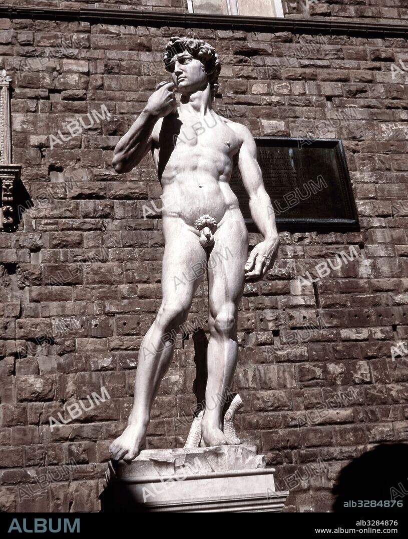 MICHELANGELO. Conjunto de la estátua de David, Florencia.