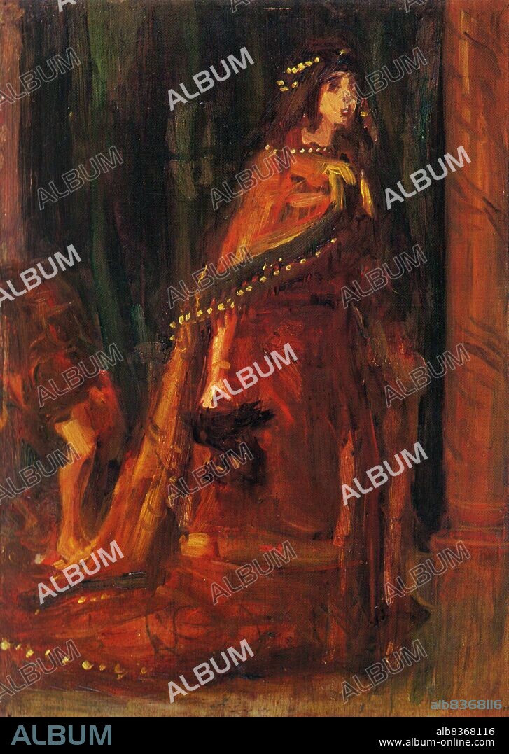 Shigeru Aoki (1882-1911) was a Japanese painter famed for his combining of Japanese mythology and legends with the Western-style art movement that could be found in some late 19th and early 20th century Japanese paintings.<br/><br/>. Aoki was born into an ex-samurai household in northern Kyushu. He left his home in 1899 to pursue artistic studies in Tokyo, and soon began to accumulate critical acclaim for his artwork and its use of Pre-Raphaelite Brotherhood techniques mixed with Kojiki themes. He died in March 1911 from tuberculosis, aged only 28.