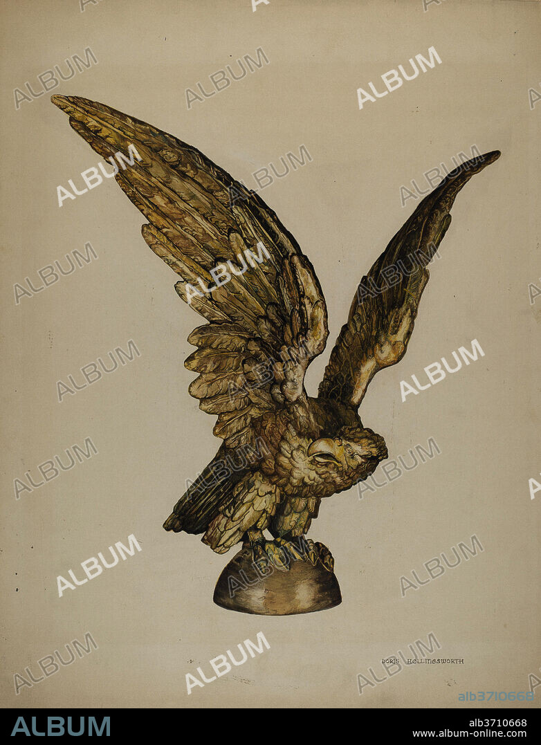 DORIS HOLLINGSWORTH. Metal Eagle. Dated: c. 1940. Dimensions: overall: 52.2 x 39.6 cm (20 9/16 x 15 9/16 in.). Medium: watercolor, colored pencil, and graphite on paperboard.