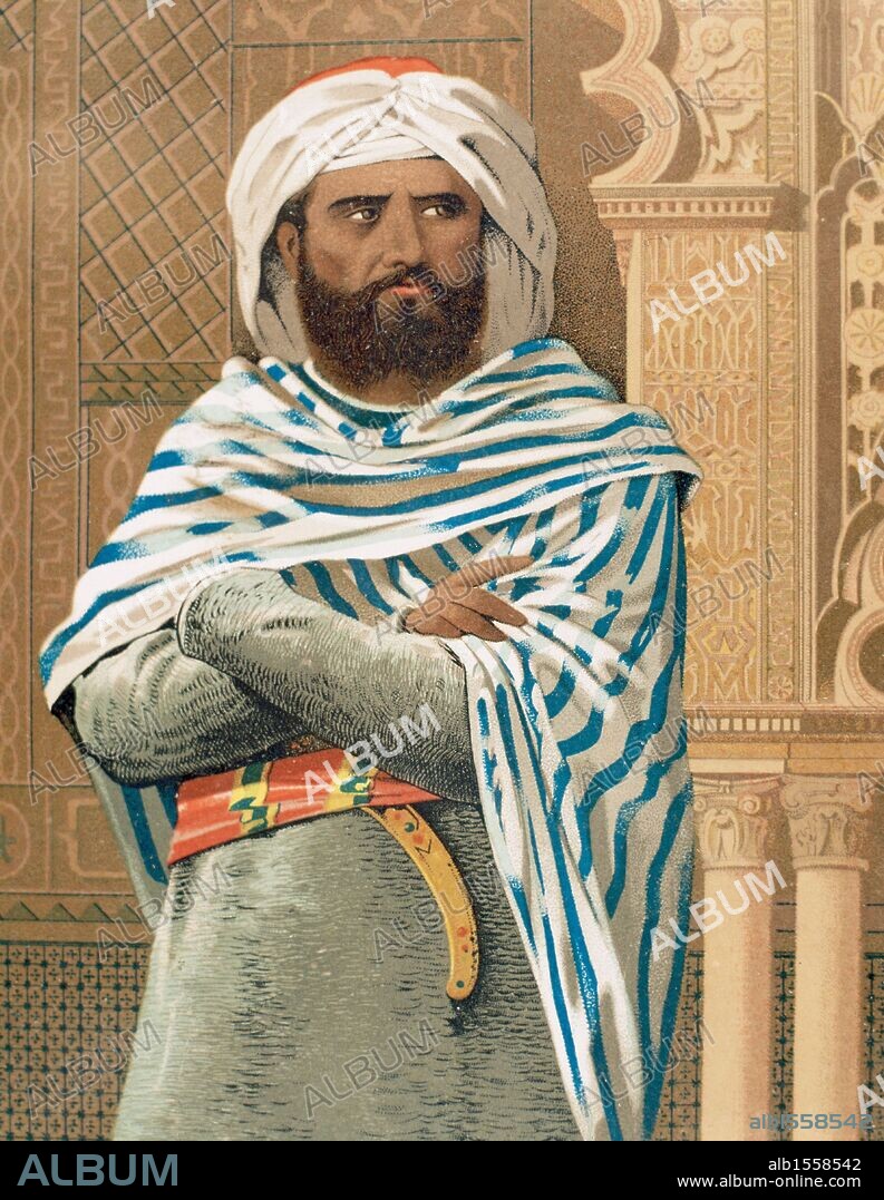 ABDERRAMAN, ABDERRAHMAN o ABD AL-RAHMAN I (731-Córdoba, 788). Primer emir de Córdoba (756-788). Fue uno de los pocos omeyas que consiguió salvarse de la matanza que tuvo lugar a la caída de la dinastía. Bajo su reinado se construyó la mezquita de Córdoba. Dibujo coloreado del s. XIX.