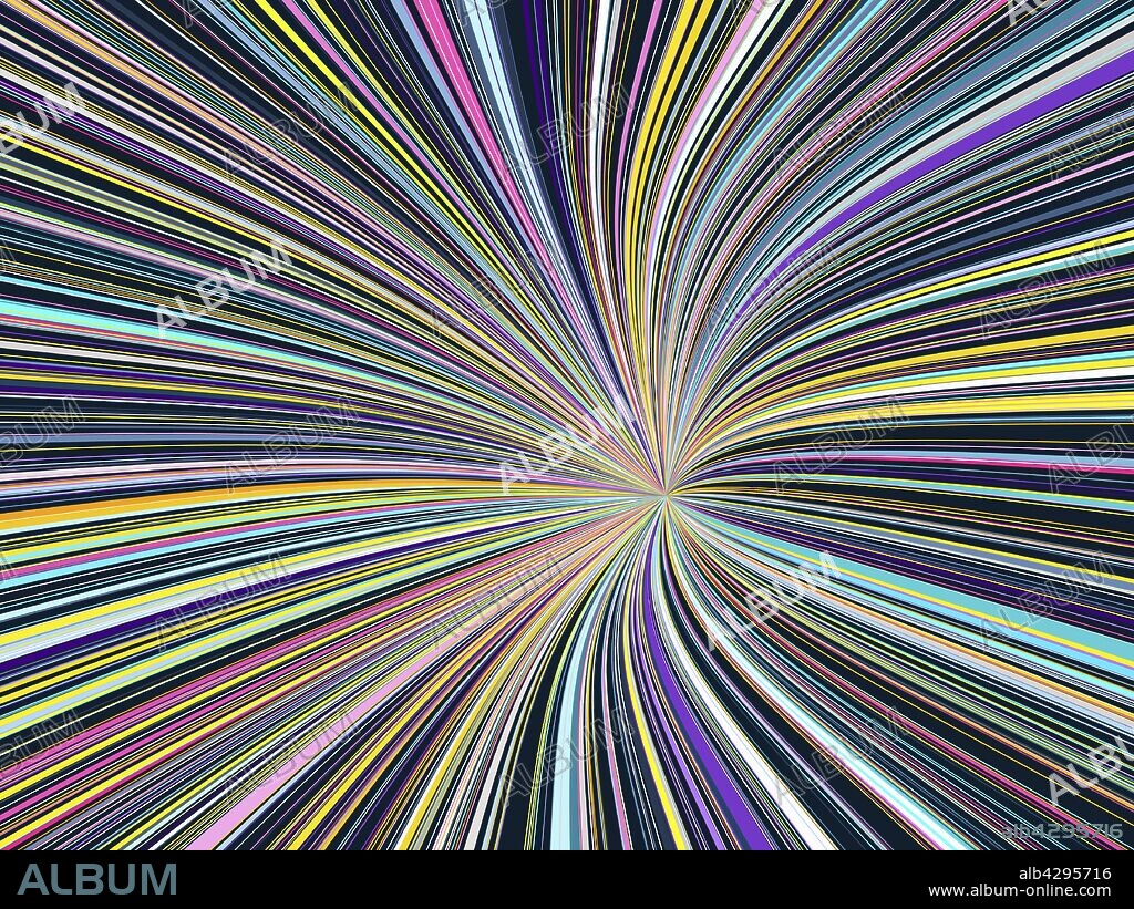 Abstract line shape with rainbow colors.
