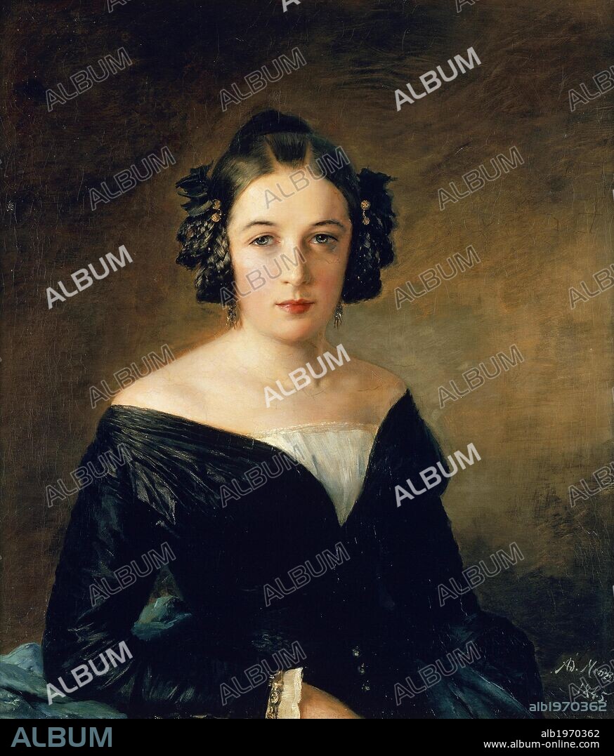 Portrait of Friederike Arnold, 1845, by Adolph Menzel (1815-1905), oil on cardboard.