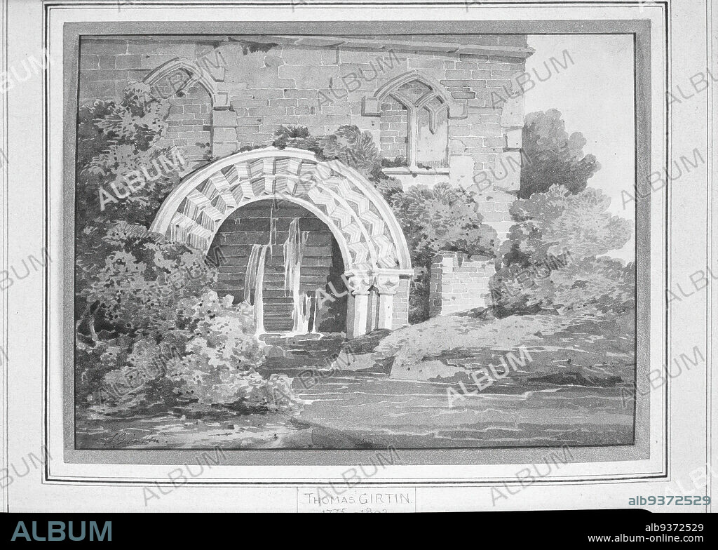 Rowford Hill Wilts, Thomas Girtin, British, 1775-1802, Watercolor, England, ca. 1795, 9 9/16 x 7 1/16 in., 24.3 x 17.9 cm, Girtin, Rowford, ruin, Thomas Girtin, water, watercolor.