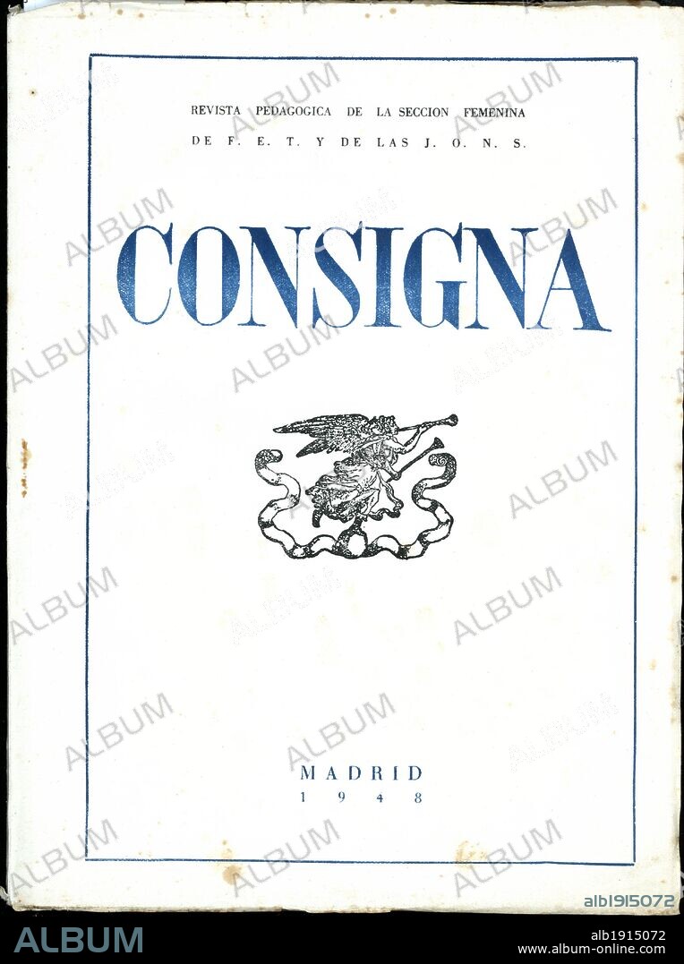 Portada de la revista pedagógica Consigna, de la sección femenina de FET y de las JONS.