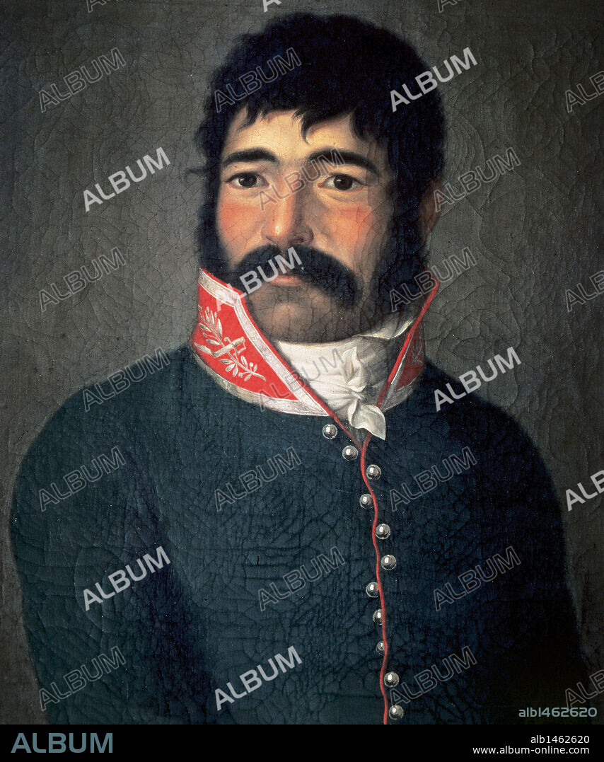 EL EMPECINADO, Juan Martín Díaz, llamado (1775-1825) Guerrillero español. RETRATO ANONIMO. Museo Romántico. Madrid. España.