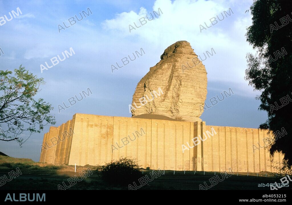 Ziggurat of Agar Quf, Dur-Kurigalzu, Iraq, 1977. Ziggurats were temple towers of terraced pyramid form built by the ancient civilizations of Mesopotamia. The example at Dur-Kurigalzu was built by the Kassites, who ruled Babylon from the 16th to the 12th century BC. The lower level was restored by the Iraqi government in the 1970s.