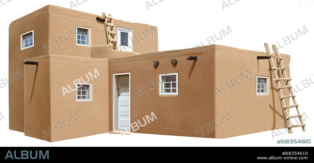 Dwellings found in Latin America and southwestern U.S. built with sun-dried bricks made from a mixture of earth and straw.