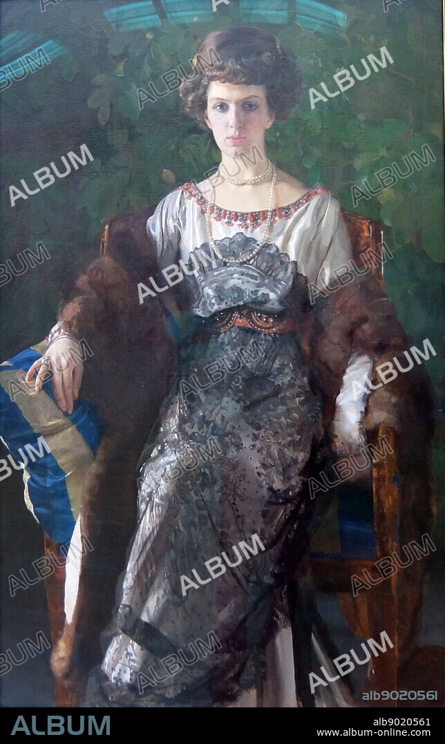 Portrait of Ye. P Nosova by Konstantin Somov. Konstantin Andreyevich Somov (1869-1939) a Russian artist.