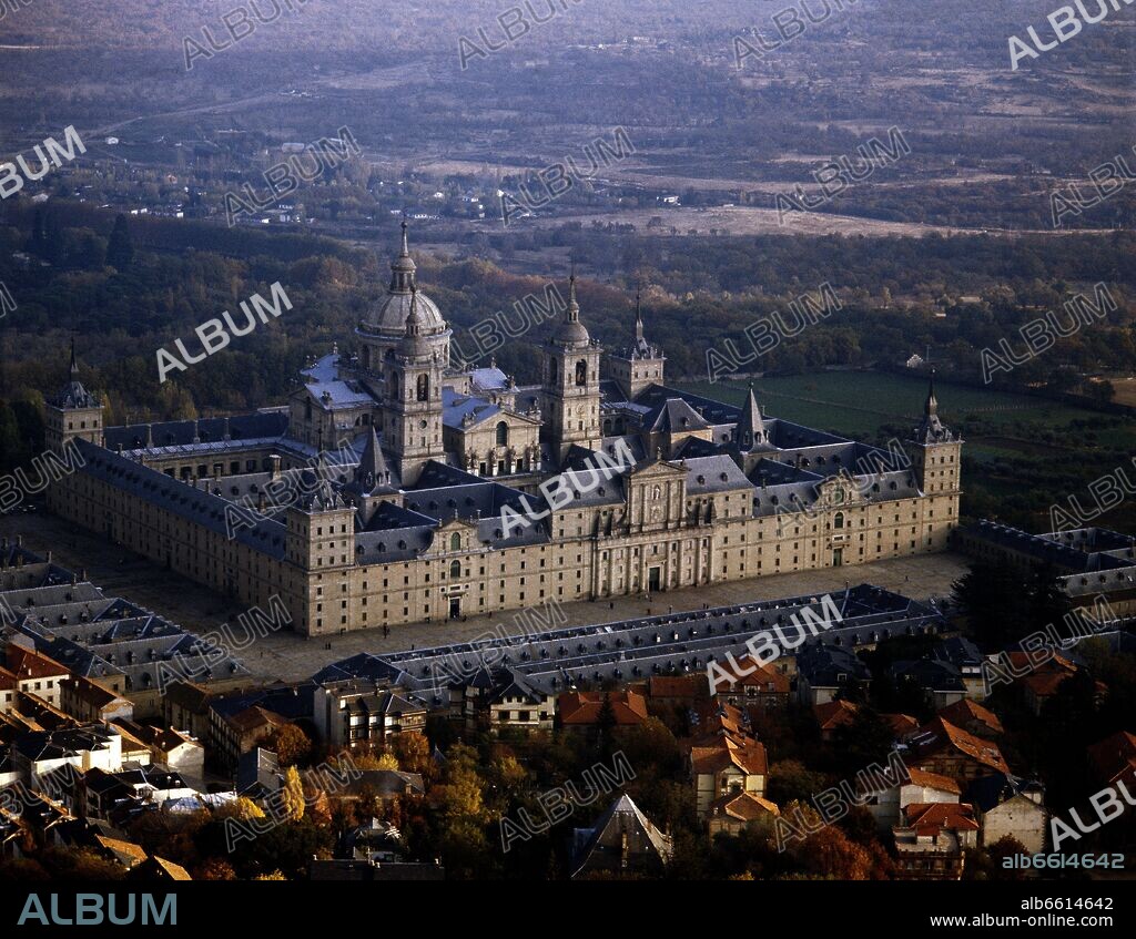 JUAN DE HERRERA. VISTA AEREA DEL MONASTERIO DEL ESCORIAL.