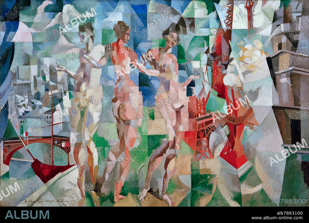 ROBERT DELAUNAY. Delaunay, Robert 1885-1941. "La Ville de Paris" (The City of Paris), 1910/12. Oil on canvas, 267 × 406cm. Inv. No. AM 2493 P. Centre Georges Pompidou, Paris, Musée National d'Art Moderne.