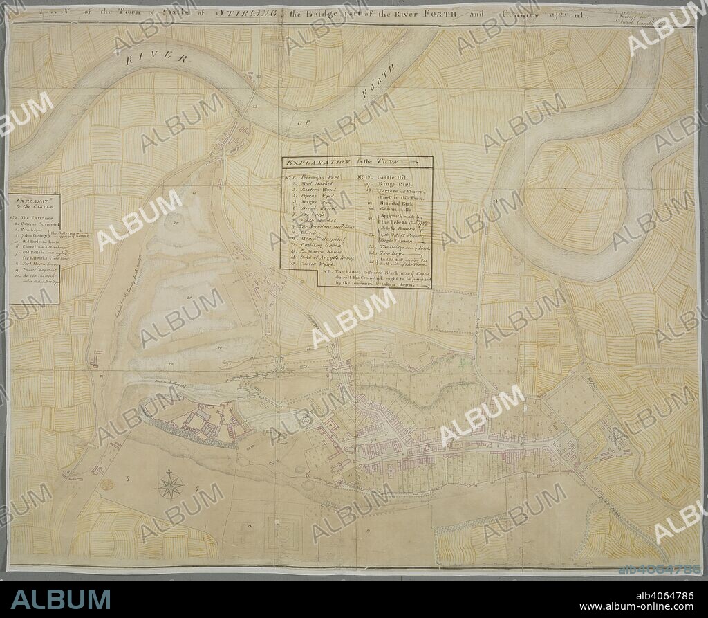 A plan of Stirling and the castle. PLAN of the Town & Castle of STIRLING, the Bridge, part of the River FORTH and Country adjacent. [Place of production not identified] : Survey'd An. 174_ Dugal Campbell Engineer, [1746.]. Source: Maps K.Top.50.95. Language: English.