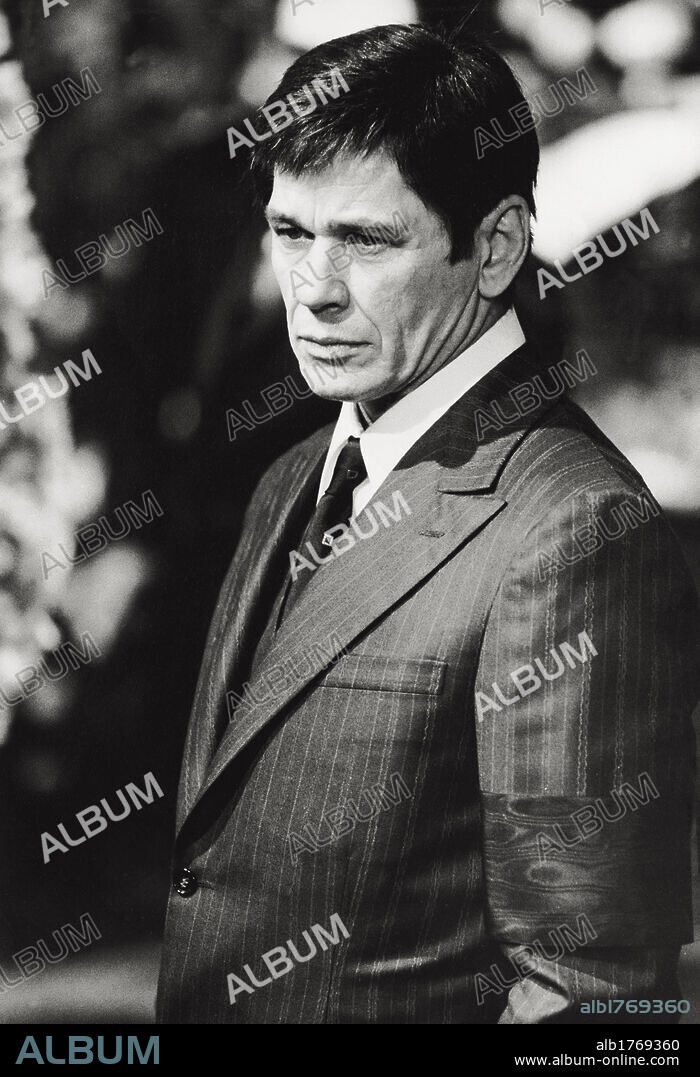 Portrait of Charles Bronson on the set. Portrait of American actor Charles Bronson on the set of the film 'The Valachi papers'. Rome, 1970s.