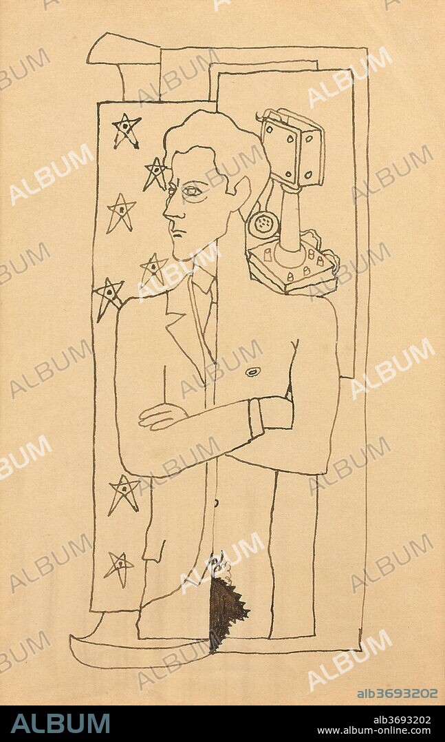 JEAN COCTEAU. Self-Portrait.