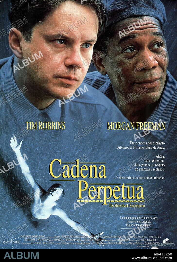 Poster de CADENA PERPETUA, 1994 (THE SHAWSHANK REDEMPTION), dirigida por FRANK DARABONT. Copyright CASTLE ROCK ENTERTAINMENT.