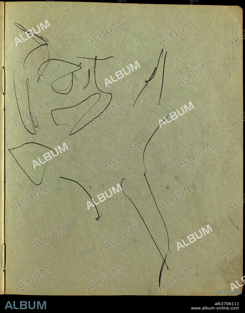 ERNST LUDWIG KIRCHNER. Dancers and Performers (Page from a Sketchbook). Dated: c. 1911. Dimensions: overall: 16.5 x 20.4 cm (6 1/2 x 8 1/16 in.). Medium: graphite on wove paper.