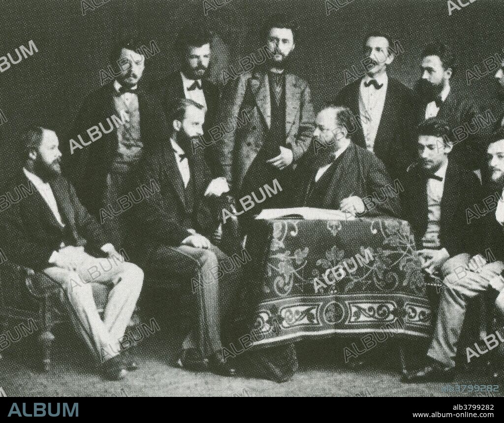 Undated photograph of Billroth with his ten assistants. Christian Albert Theodor Billroth (April 26, 1829 - February 6, 1894) was a Prussian-born Austrian surgeon and amateur musician. As a surgeon, he is generally regarded as the founding father of modern abdominal surgery. He was directly responsible for a number of landmarks in surgery, including the first esophagectomy (1871), the first laryngectomy (1873), and most famously, the first successful gastrectomy (1881) for gastric cancer. He was a talented amateur pianist and violinist. As a musician, he was a close friend and confidant of Johannes Brahms, a leading patron of the Viennese musical scene, and one of the first to attempt a scientific analysis of musicality. He met Brahms in the 1860s, when the quickly became close friends and shared musical insights. Brahms frequently sent Billroth his original manuscripts in order to get his opinion before publication, and Billroth participated as a musician in trial rehearsals of many of Brahms' chamber works before their first performances. Brahms dedicated his first two string quartets, Opus 51, to him. He died in 1894 at the age of 64.