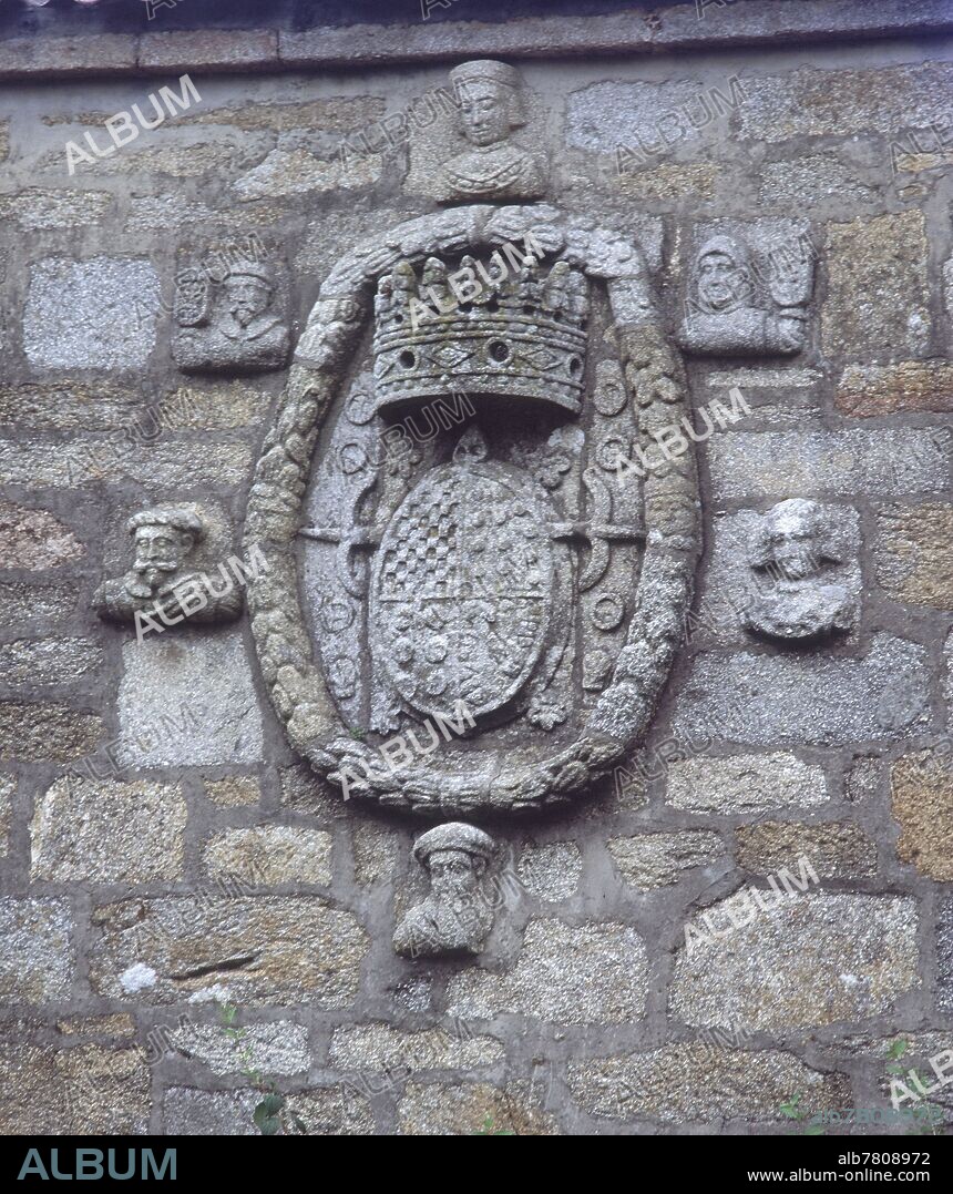 ESCUDO HERALDICO CON BLASONES DE LA FAMILIA-PALACIO CONSTRUIDO POR JOSE PARDO DE FIGUEROA S XVII.