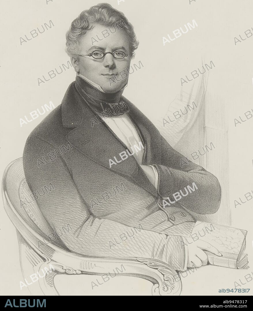 Portrait of Abraham Willet, print maker: Franciscus Bernardus Waanders, (mentioned on object), Jan Adam Kruseman, (mentioned on object), printer: Abraham van Balen, (mentioned on object), print maker: Netherlands, printer: The Hague, 1840 - 1842, paper, h 399 mm - w 318 mm.