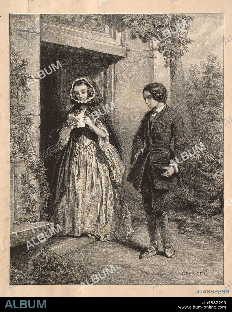 Paul Gavarni, French, 18041866, La Jeunesse de Jean-Jacques Rousseau, no. II: Rousseau et Madame De Warens, 18141866, Lithograph on paper, image: 7 1/2 x 5 7/8 in. (19 x 15 cm).