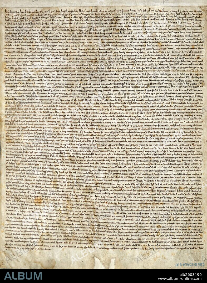 Magna Carta (Latin for Great Charter), was the Great Charter of the Liberties of England, originally issued in Latin. It was sealed under oath by King John at Runnymede, on the bank of the River Thames 15 June 1215. Magna Carta was the first document imposed upon a King of England by a group of his subjects, the feudal barons, in an attempt to limit his powers by law.