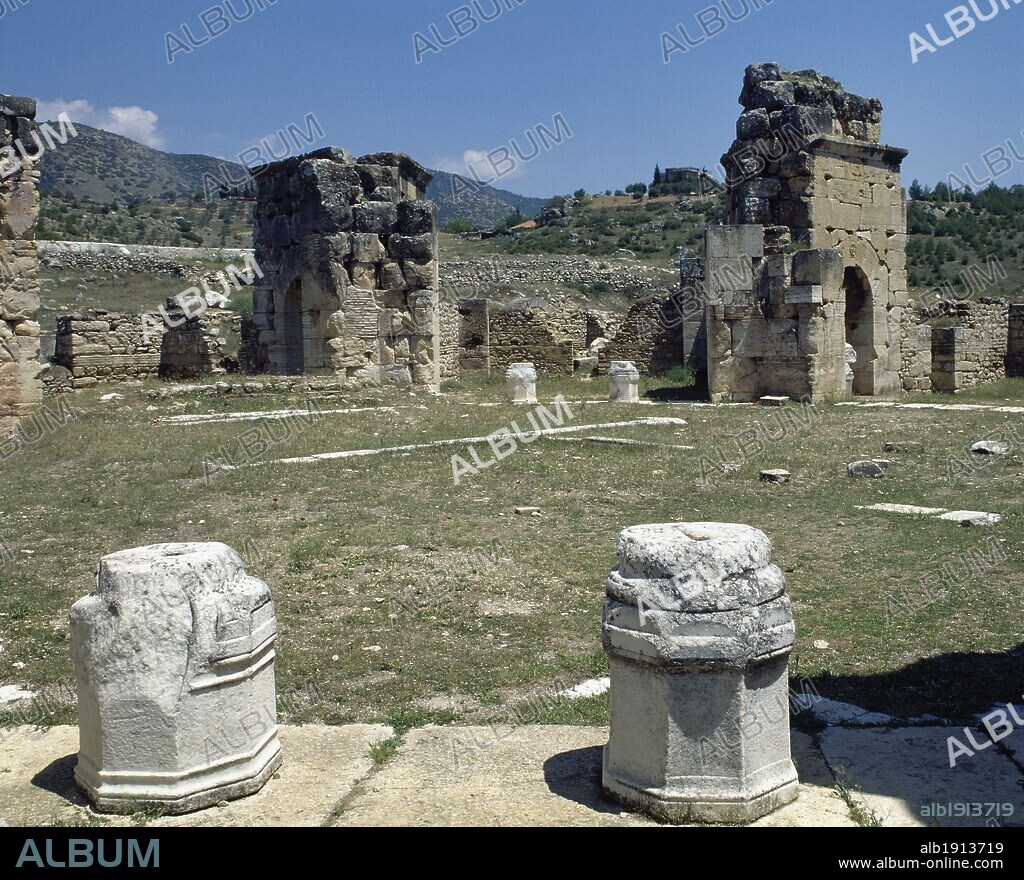 Turkey. Hierapolis. Martyrium. Tomb of Philip. Sanctuary built in 5th century to receive the pilgrims who gathered at the place where the apostle St. Philip was martyred in 80 AD. Ruins.