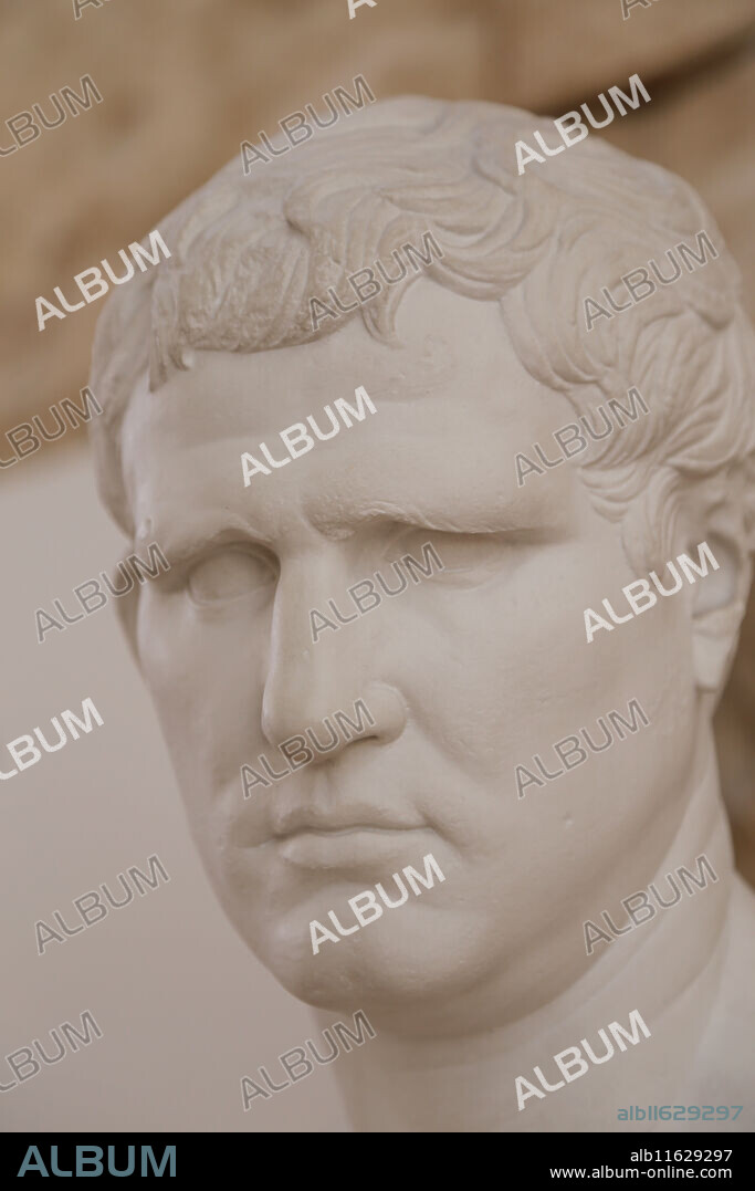 Marcus Vipsanius Agrippa (64/63 BC-12 BC) Roman statesman, general and architect. Copy from the original preserved in the Louvre Museum, Paris. Claudian Age (41-54 AD). Museum of the Ara Pacis. Rome. Italy.
