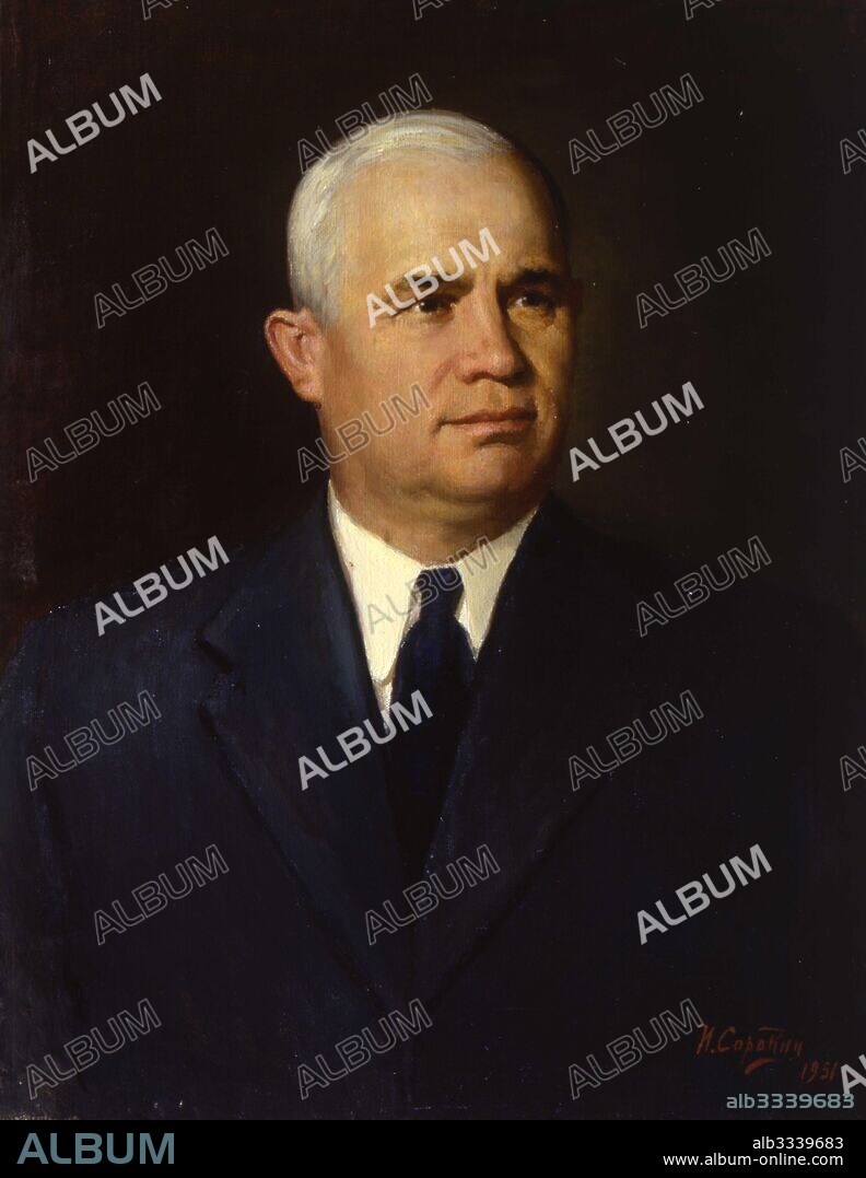 IVAN SEMYONOVICH SOROKIN. Portrait of the politician Nikita Sergeyevich Khrushchev (1894-1971).
