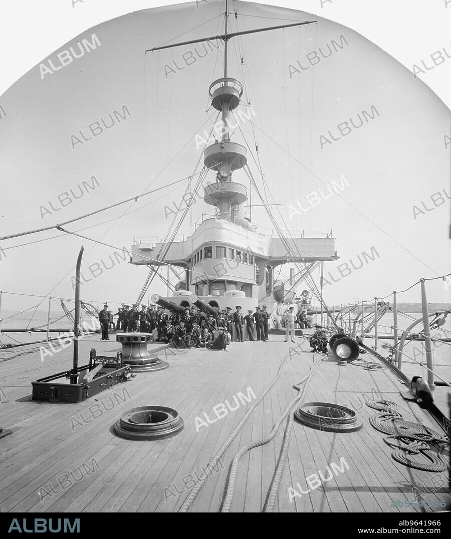 WILLIAM H. JACKSON. U.S.S. New York, forecastle deck, between 1893 and 1901.