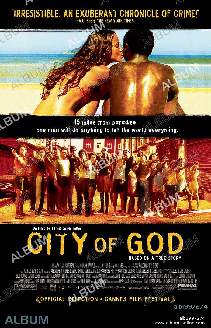Poster of CITY OF GOD, 2002 (CIDADE DE DEUS), directed by FERNANDO MEIRELLES. Copyright O2 FILMES Y FIDEOFILMES/GLOBO FILMES/LUMIERE/WILD BUNCH.