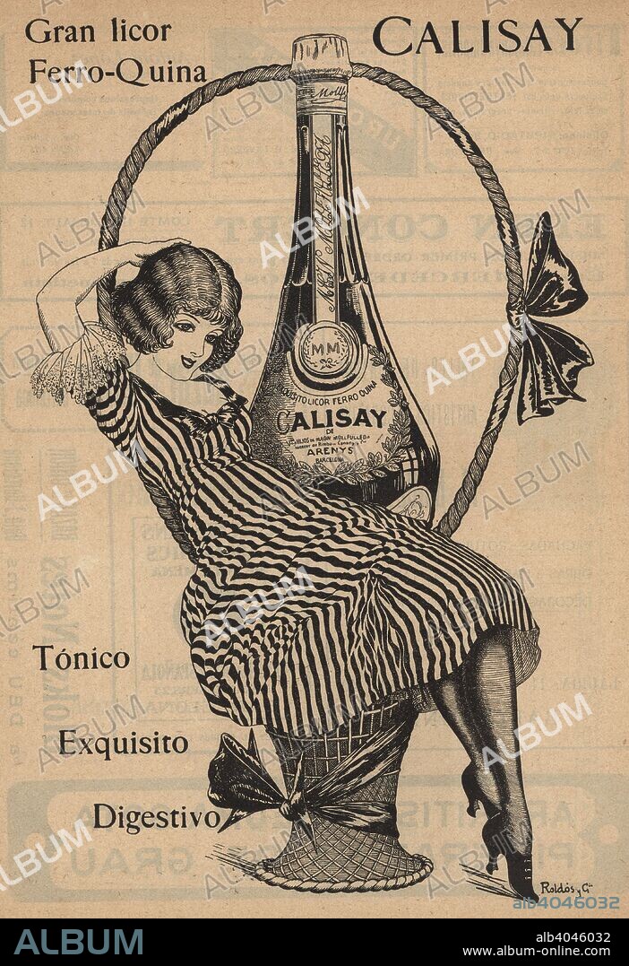 Publicidad de Licor Calisay. Grabado de 1920.