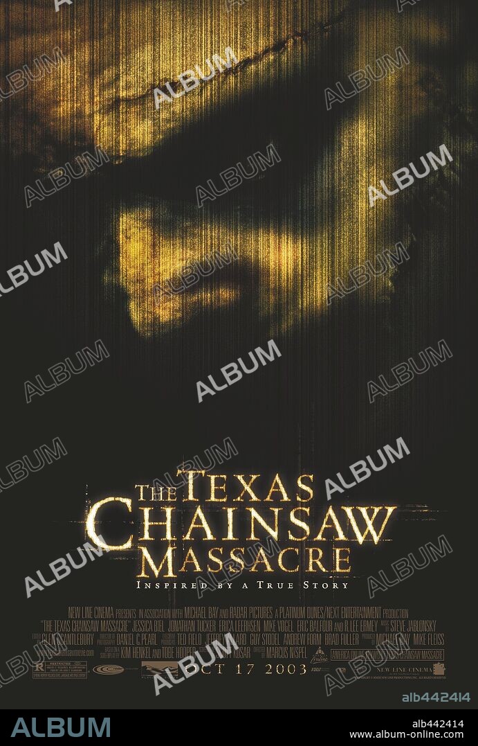 Poster de LA MATANZA DE TEXAS, 2003 (THE TEXAS CHAINSAW MASSACRE), dirigida por MARCUS NISPEL. Copyright NEW LINE CINEMA.