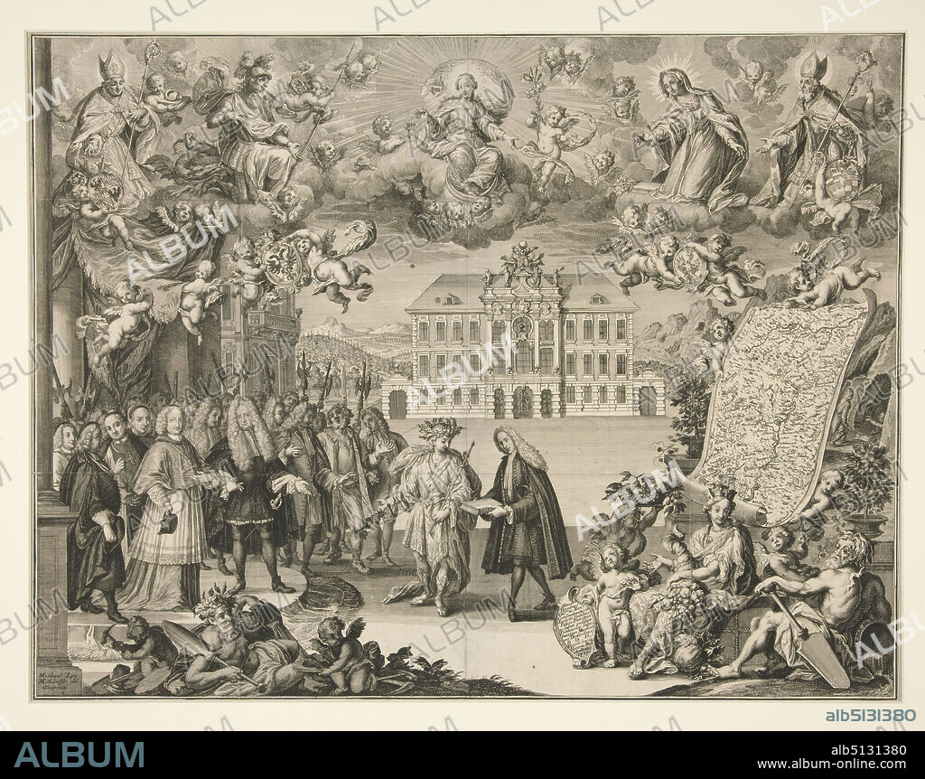 Artist: Jacob Andreas Friedrich, German, 16841751, After: Michael Ingaz Mildorfer, Austrian, 17191775, Allegory, Possibly 1726, Etching and engraving, image: 40 × 52 cm (15 3/4 × 20 1/2 in.), Made in Germany, German, 18th century, Works on Paper - Prints.