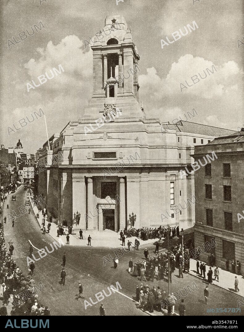 Inauguration of the Masonic Temple, Queen Street, London, England in 1933. From The Story of 25 Eventful Years in Pictures published 1935.