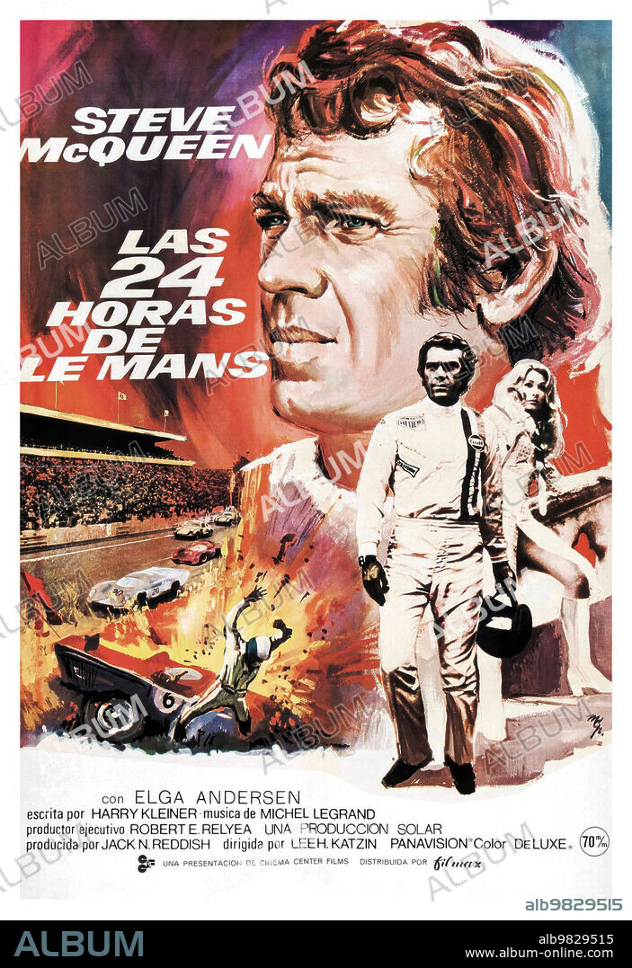 Poster de LAS 24 HORAS DE LE MANS, 1971 (LE MANS), dirigida por LEE H. KATZIN. Copyright SOLAR/CINEMA CENTER.