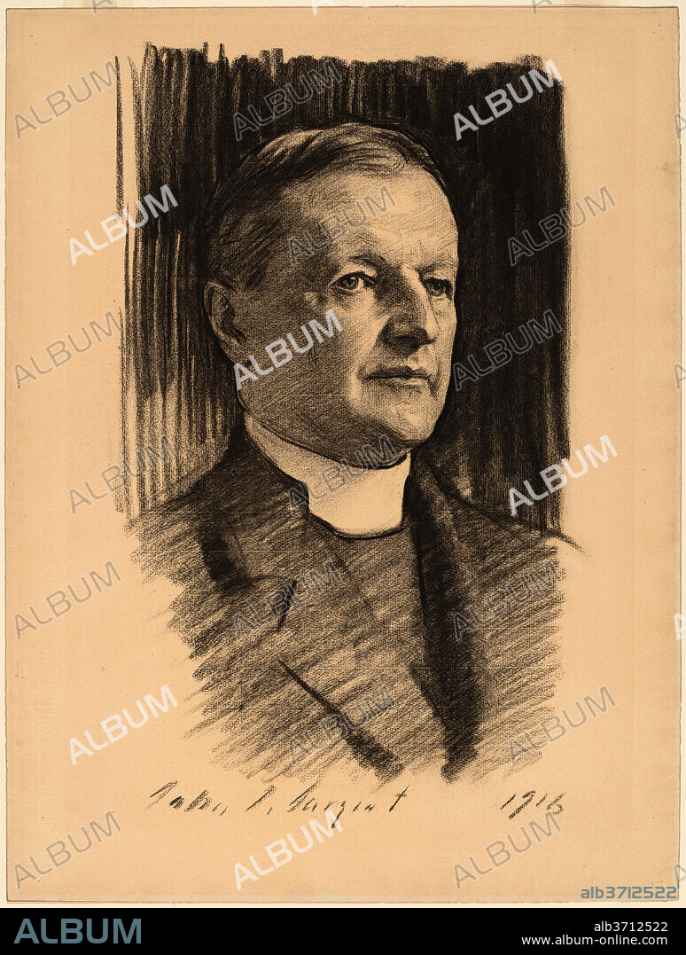 JOHN SINGER SARGENT. The Rt. Reverend William Lawrence. Dated: 1916. Dimensions: overall: 63.8 x 48.2 cm (25 1/8 x 19 in.). Medium: charcoal on laid paper.